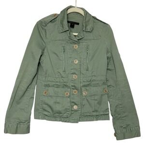 Marc Jacobs Utility Military Jacket Green Button-Up Size S